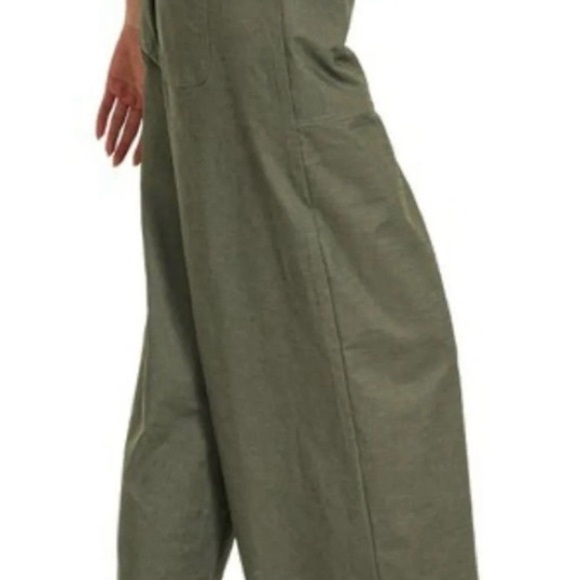 Zenana Wide Leg Overalls – Olive Moss - Picture 3 of 6